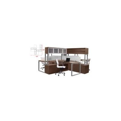 TrendSpaces Deluxe Open Office 4-Workstation Cluster