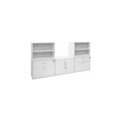102"W White Modular Storage Filing Credenza
