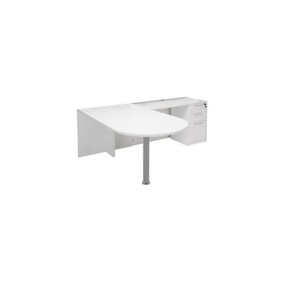 White Peninsula L-Shaped Desk