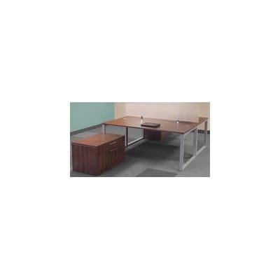 TrendSpaces Large 2-Desk Back-To-Back Workstation Set
