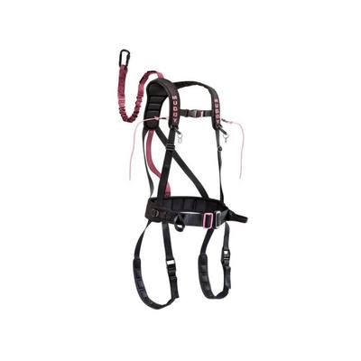 Muddy Safeguard Harness includes Lineman's Belt Tree Strap Suspension Releif Strap Caribiner Black/Pink S/M MSH405-SM