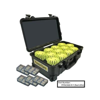 Powerflare 60-Pack Powerflare Kit in Hard Case Red/Blue LEDs Blue Shell PFPACK60-RB-BL