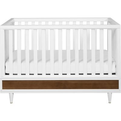 Babyletto Eero 4-in-1 Convertible Crib with Toddler Bed Conversion Kit - White/Natural Walnut