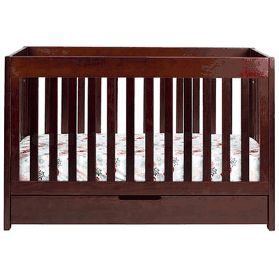Babyletto Mercer 3-in-1 Convertible Crib with Toddler Bed Conversion Kit in Espresso Finish