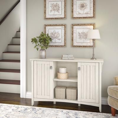 Bush Furniture SAS147AW-03 - Salinas Storage Cabinet w/ Doors in Antique White