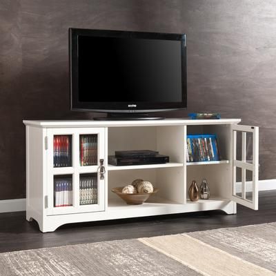 Remington TV/Media Stand in White - SEI Furniture MS9908