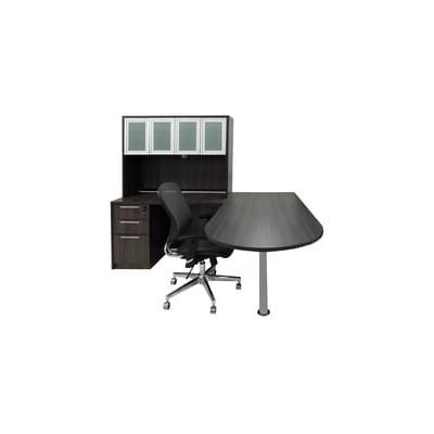 Charcoal Peninsula L-Shaped Desk w/48" Hutch