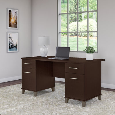 Somerset Office Desk in Mocha Cherry - Bush Furniture WC81828K