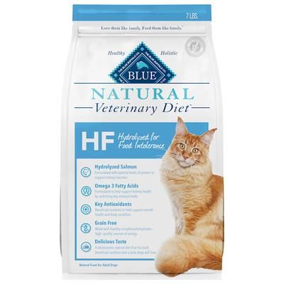 Natural Veterinary Diet HF Hydrolyzed Salmon Intolerance Dry Cat Food, 7 lbs.