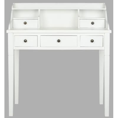 Landon 5 Drawer Writing Desk in White - Safavieh AMH6516D