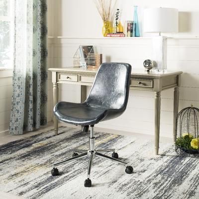 Fletcher Swivel Office Chair in Dark Grey/Chrome - Safavieh OCH7501C