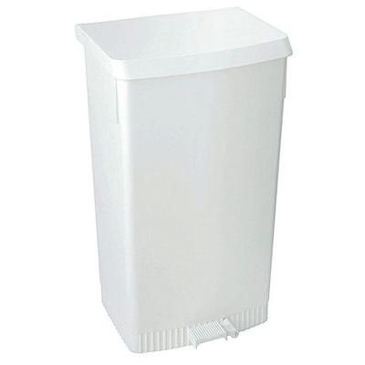 Poubelle À Pédale Avec Support De Sac 60l Blanc - Vepabins