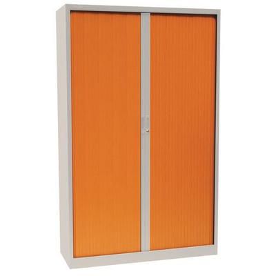 armoire à rideaux manutan 195x100x45 cm alu/merisier