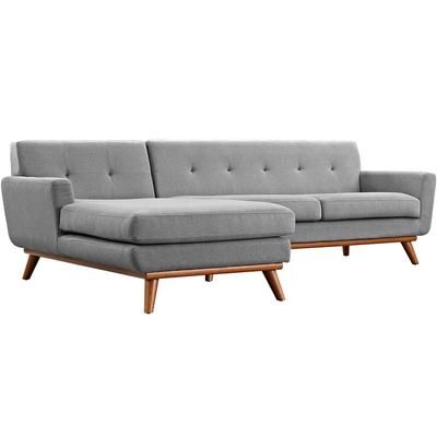 Engage Left-Facing Upholstered Fabric Sectional Sofa - East End Imports EEI-2068-GRY-SET