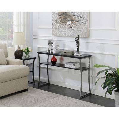 X-Calibur Console Table in Black Woodgrain - Convenience Concepts 111599BL