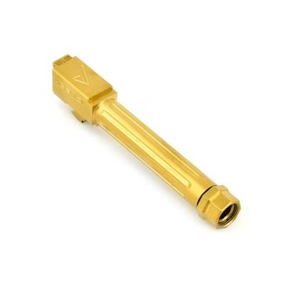 Agency Arms Mid Line Match Grade Drop-In Barrel Threaded/Fluted Glock 19 Gen5 Gold Titanium Nitride MLG19G5T/FTiN