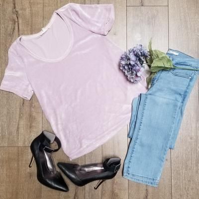 Anthropologie Tops | Anthro Pure + Good Velvet Top S | Color: Pink | Size: S