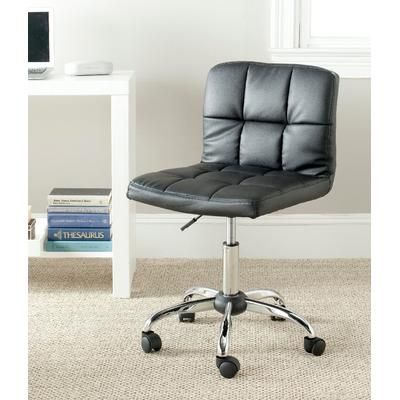 Brunner Desk Chair in Black/Silver - Safavieh FOX8510A