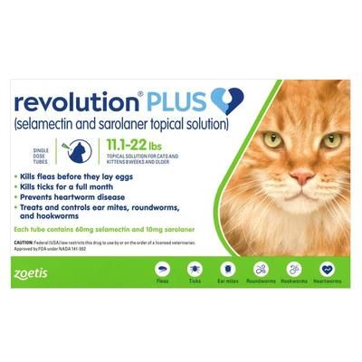 Revolution Plus For Large Cats 11-22lbs (Green) 6 Pack - Get 40% Off Today