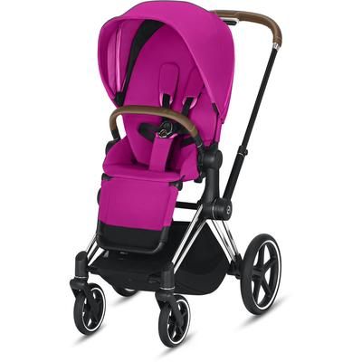 Cybex ePriam Electronic Assist Stroller - Chrome/Brown/Fancy Pink (Albee Exclusive)