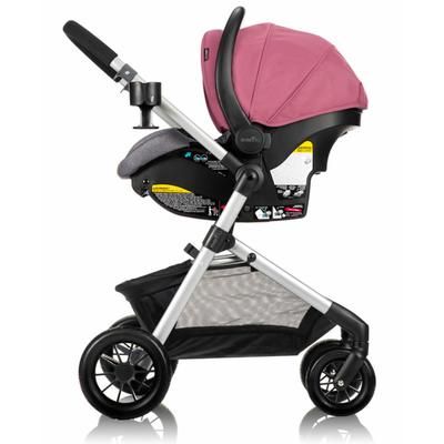Evenflo Pivot Modular Travel System With Safemax Infant Car Seat - Dusty Rose