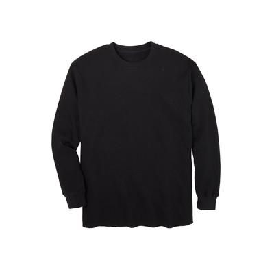 Men's Big & Tall Waffle-knit Thermal Crewneck Tee by KingSize in Black (Size 3XL) Long Underwear Top