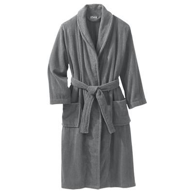 Men's Big & Tall Terry Bathrobe with Pockets by KingSize in Steel (Size 7XL/8XL)