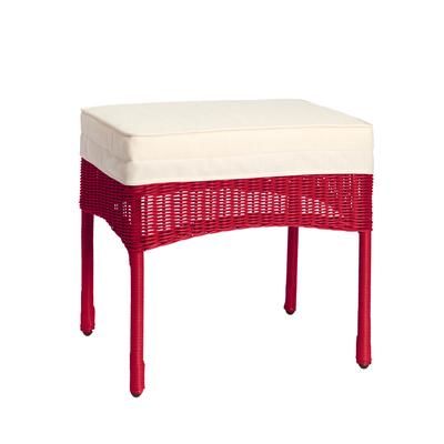 Roma All-Weather Resin Wicker Ottoman by BrylaneHome in Coral Wicker Ottoman w/ free cushion