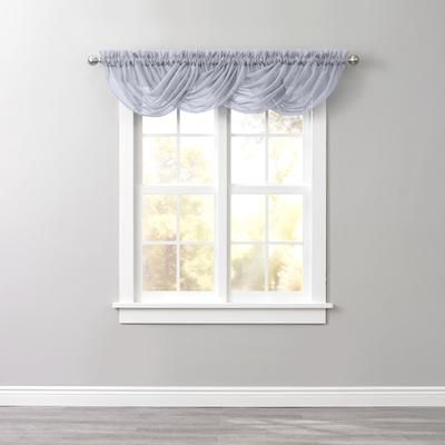BH Studio Sheer Voile Toga Valance by BH Studio in Slate Window Curtain