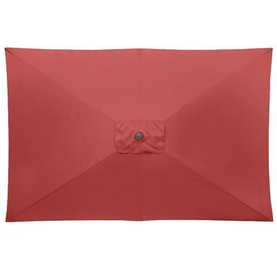6' x 10' Oversized Rectangular Umbrella by BrylaneHome in Geranium 6.5' x 10' Heavy Duty Fade-Resistant w/ Easy-Turn Crank