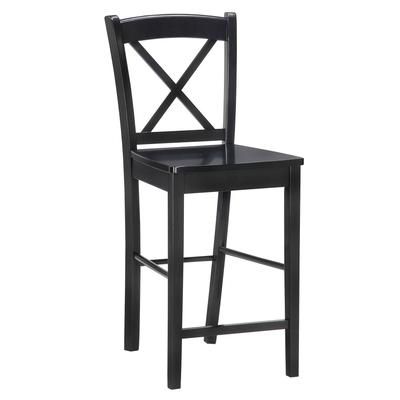 Black X Back Stool by Linon Home Décor in Black