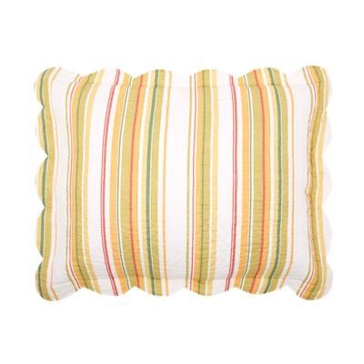 100% Cotton Florence Sham by BrylaneHome in Dandelion Stripe (Size STAND) Pillow