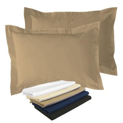 2-Pack Tailored 65/35 Poly/Cotton Sham by Levinsohn Textiles in Mocha (Size KING)