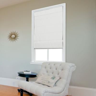 Wide Width Cordless Quinn Large Fold Roman Shade by Whole Space Industries in White (Size 39" W 64" L)