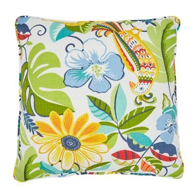 BH Outdoor Performance 16" Sq. Toss Pillow by BrylaneHome in Carolina Outdoor Patio Accent Pillow Cushion