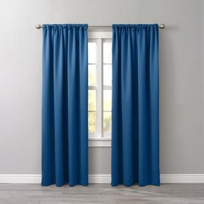 Wide Width BH Studio Room-Darkening Rod-Pocket Panel by BH Studio in Sapphire (Size 54" W 95" L) Window Curtain