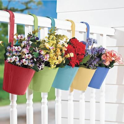 Hanging Planters, Set of 5 by BrylaneHome in Multi Five