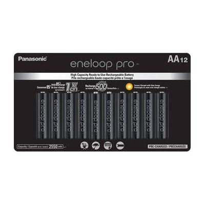 Panasonic eneloop pro AA Rechargeable NiMH Batteries (1.2V, 2550mAh, 12-Pack) BK-3HCCA12FA