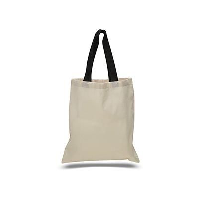 OAD OAD105 Contrasting Handles Tote Bag in Black | Cotton