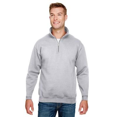 Bayside BA920 9.5 oz. 80/20 Quarter-Zip Pullover Sweatshirt in Dark Ash size XL | Cotton/Polyester Blend 920