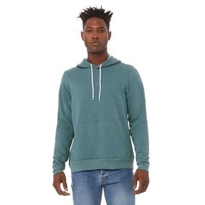 Bella + Canvas 3719 Sponge Fleece Pullover Hoodie in Heather Deep Teal size 2XL B3719, BC3719