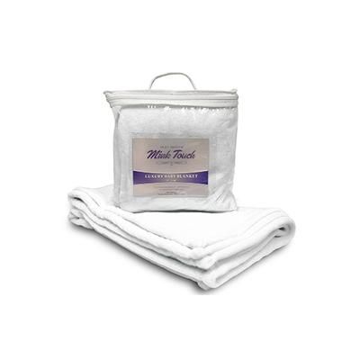 Alpine Fleece 8722 Mink Touch Luxury Baby Blanket in White | Polyester Blend LB8722