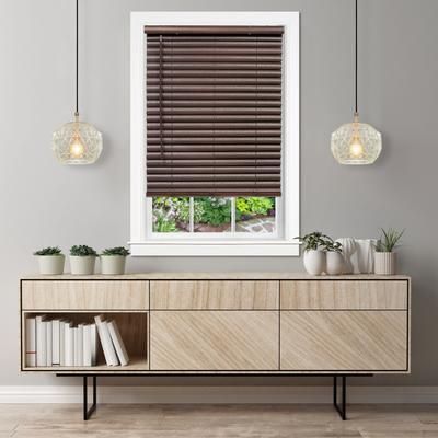 Wide Width Cordless GII Luna 2" Vinyl Venetian Blind by Achim Home Décor in Mahogany (Size 39" W 64" L)