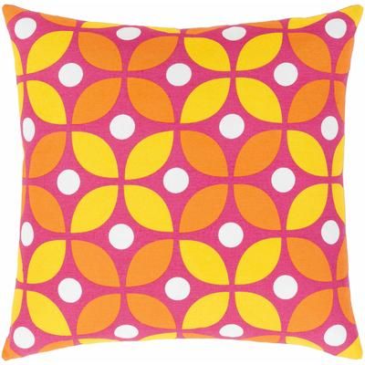 Millbridge 22" Square Modern Cotton Off White/Orange/Pink/Saffron/Mustard Throw Pillow - Boutique Rugs