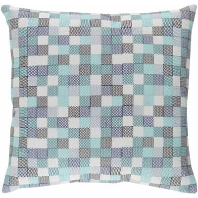 Lanagan 20" Square Modern Cotton Teal/Black/White/Light Gray/Deep Teal/Light Blue/Navy Throw Pillow - Boutique Rugs