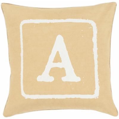 Dianella 18" Square Cottage Cotton Mustard/Off White Throw Pillow - Boutique Rugs