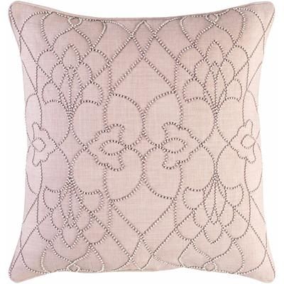 Hundleton 22" Square Traditional Mauve/Ivory/Dusty Pink Throw Pillow - Boutique Rugs