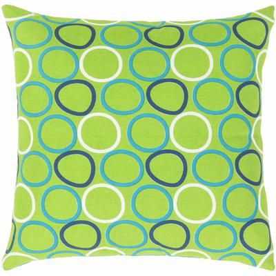 Ourimbah 20" Square Modern Cotton Blue/Green/Navy/Off White Throw Pillow - Boutique Rugs
