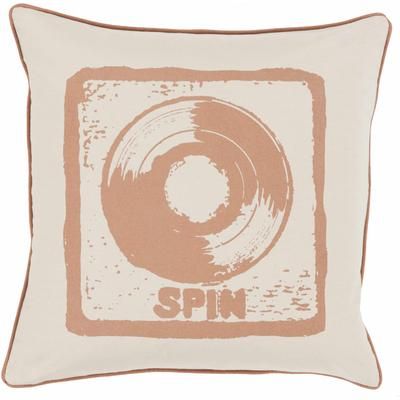 Barlborough 22" Square Cottage Cotton Beige/Brown/Dark Red Throw Pillow - Boutique Rugs