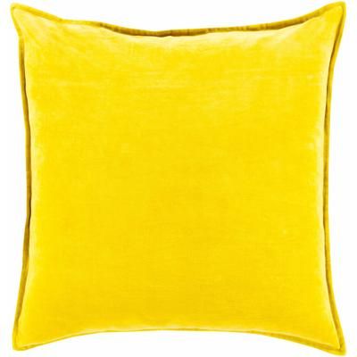 Coningsby 20" Square Modern Cotton Mustard Lumbar Pillow - Boutique Rugs